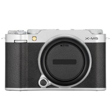 Imagem de X-M5 Adesivo de câmera anti-arranhões revestimento protetor de corpo película protetora capa de pele para FujiFilm X-M5 XM5 (prata fosco + couro preto)