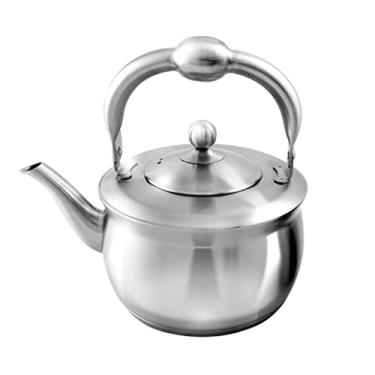 Imagem de Chaleira para café e chá de aço inoxidável de 1,2 litros, com coador, fogão, bule de chá com alça para panela de indução a gás em casa