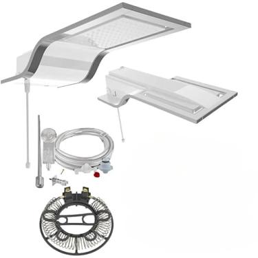 Imagem de Ducha Eletrônica de Luxo - Chuveiro com Regulagem de Pressão Intensa - Potente e Antiferrugem(220v 7800w,WHITE KHROME)