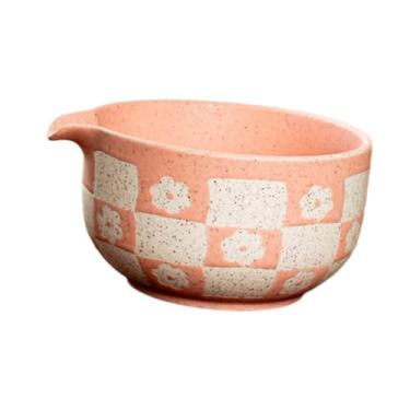 Imagem de Baoblaze Tigela de chá Matcha, acessórios para fazer chá, suprimentos para presente para amigos/familiares para cerimônia do chá japonesa, utensílios com bico, Rosa