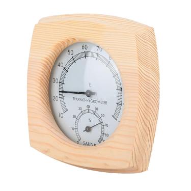 Imagem de Higrômetro da Sala da Sauna, Medidor de Umidade do Termômetro de Madeira para o Material do Abeto da Sauna Altura de 5.19 Polegadas Amplamente Utilizado na Sala de Suor do Banheiro