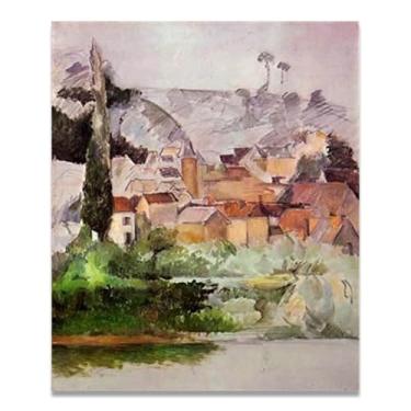 Imagem de LKXGRRSFG Medan Chateau And VillagePaul Cézanne Canvas Art: Obra-prima pós-impressionista, decoração de casa 19 x 24 cm sem moldura