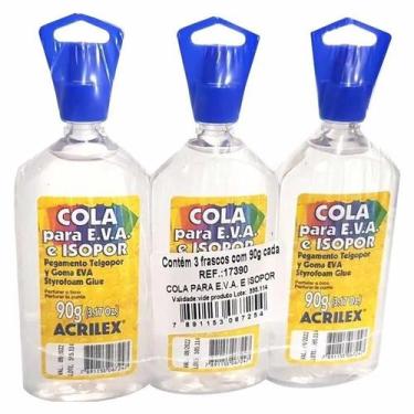 Imagem de COLA EVA E ISOPOR ACRILEX 90g C/ 3