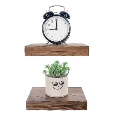 Imagem de BGMG Prateleiras flutuantes pequenas de madeira para parede de 20 cm, prateleiras de montagem de parede de madeira rústica para banheiro, sala de estar, quarto, cozinha, fazenda, conjunto de 2 a 20 x