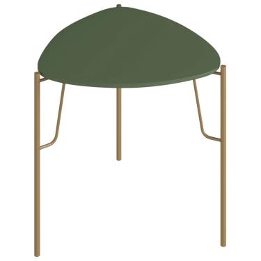Imagem de Mesa Lateral Para Sala de Estar Alta Pés Industrial Dourado Alef I03 Musgo - Lyam Decor