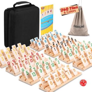 Imagem de Conjunto de jogos Rummy Cube Doreimi Deluxe para 6-8 jogadores com 240