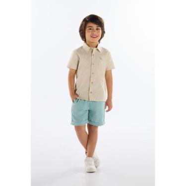 Imagem de Conjunto com Camisa Xadrez e Bermuda Quimby, Bege, 6