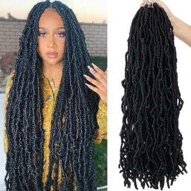 Imagem de Crochet Hair Youngther New Faux Locs de 24 polegadas, 6 pacotes para m