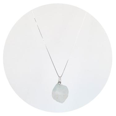 Imagem de Colar Prata 925 Howlita Bruta - Natural Legítima P. Vecchio