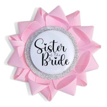 Imagem de Crachá de folha de Flandres em branco, 6 peças de pinos de botão de fita DIY para chá de bebê, chá de panela, festa de aniversário, corsages brancos para chá de casamento para Bridsmaid, broche de