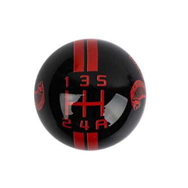 Imagem de RICKYZHU para Mustang Shelby Cobra GT 500 5 velocidades branco/preto/vermelho manípulo manual de câmbio de marchas (vermelho)