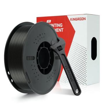 Imagem de Kingroon Filamento de impressora 3D PETG, alta resistência, baixa deformação, inodoro, precisão dimensional +/- 0,03 mm, carretel de 1 kg (1 kg), 1,75 mm, preto