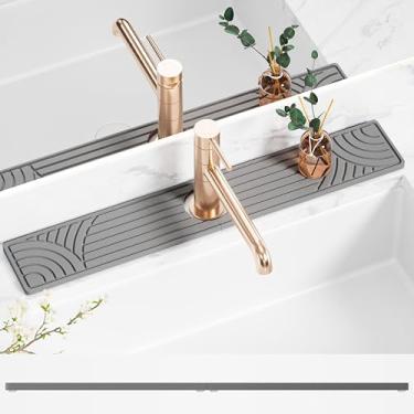 Imagem de Tapete de torneira de pedra para pia de cozinha, bandeja de pia de pedra de diatomita absorvente de água, protetores de pia para pia de cozinha, tapete de torneira para balcão de banheiro