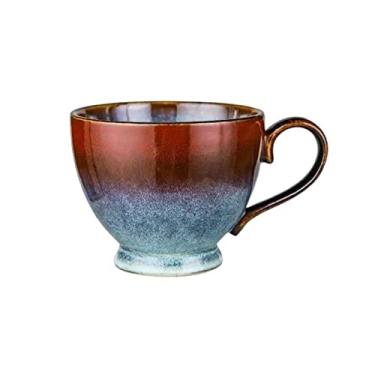 Imagem de Caneca grande de alta beleza 500 ml copo de cereais esmaltados em forno exclusivo copo de café de escritório xícara de café da manhã retrô caneca de café (cor: B)