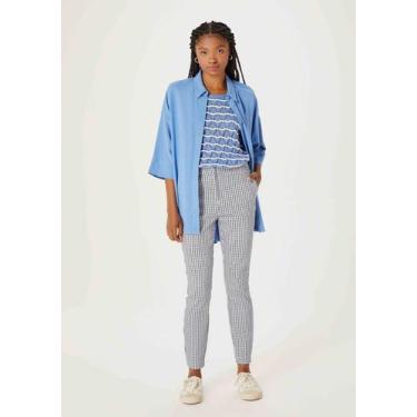 Imagem de Calça Feminina Slim Em Alfaiataria - Hering, 042, Azul