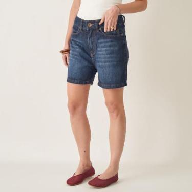 Imagem de Bermuda Jeans Cintura Alta Azul Escuro - Bloom, Azul ecuro, 38