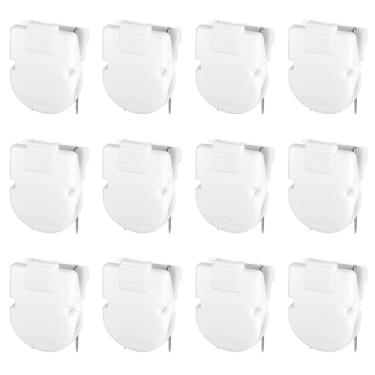Imagem de LIQWEI 12 peças de clipes de cubículo, painel de divisória de tecido, clipe de parede, acessórios de cubículo, fotos de escritório, parede para notas, memorandos, tamanho padrão (branco)