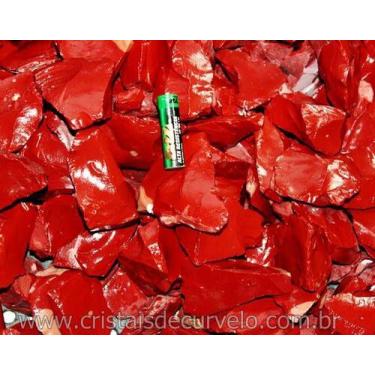 Imagem de Cascalho de Jaspe Vermelho Bruto para Orgonite - 10kg - Classe A - Cri