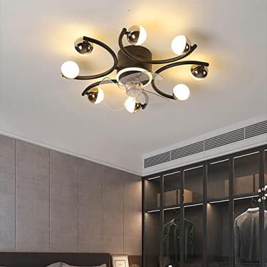 Imagem de Ventiladores com Ceililights Ventilador silencioso infantil de 3 velocidades com controle remoto luzes de teto LED com temporizador para quarto, sala de estar, sala de jantar, ventilador iluminação