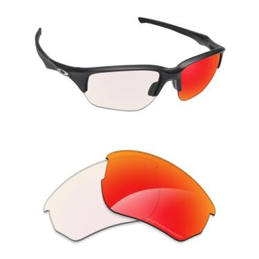 Imagem de Alphax Lentes de reposição adaptáveis fotocromáticas espelhadas não polarizadas vermelhas para óculos de sol Oakley Flak Beta OO9363