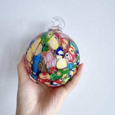 Imagem de Yao Yuan Bola de olhar pendurada no jardim de 10 cm vidro soprado à mão para pendurar jardins janela ao ar livre bola de olhar bolas de bruxa enfeite de vidro (multicolorido)