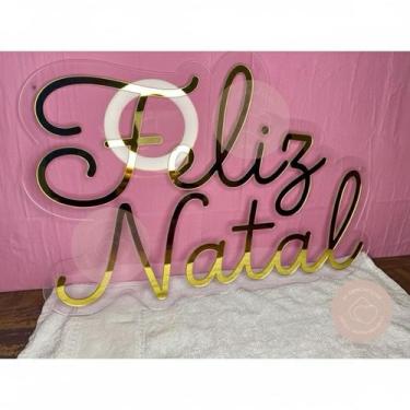 Imagem de Placa de Acrílico  Feliz Natal e Feliz Ano Novo  Festas Comemorativas 