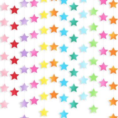 Imagem de Star Garland Banner Patelai Glitter 40m para decoração de festas