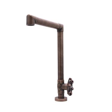 Imagem de Torneira Pia Lavatório Banheiro Industrial Rustica Mesa Bancada Rosé Cobre Velho Metal Luxo