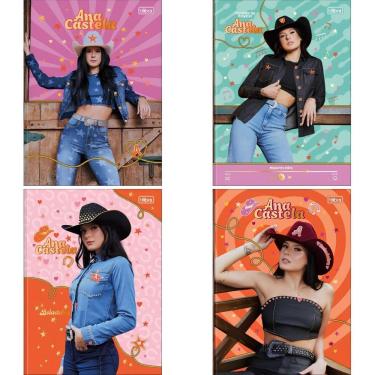 Imagem de Caderno Brochurão Ana Castela 1 Matéria 80 Fls Com Adesivos