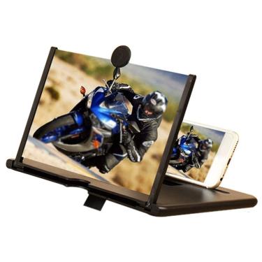 Imagem de Lente De Aumento Tela 3d Suporte Ampliadora Zoom Celular F2 PRETO / VERMELHO 10 POL