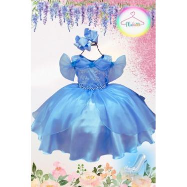Imagem de Vestido Infantil Festa Azul Cinderela