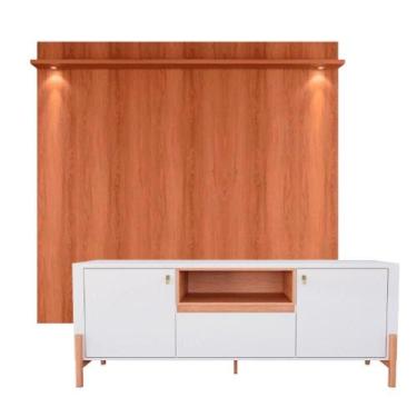 Imagem de Rack Bancada Com Painel Para Tv De Até 70 Com Led Dalua Jequitiba-off 