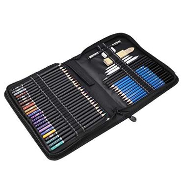 Imagem de Yctze Kit de Ferramentas de Esboço de Pintura Artística 95pcs - Conjunto Completo Com Lápis de Cor, Grafite e Carvão, Borracha, Apontador e Extensor de Lápis Em um Estojo Com Zíper para Artistas e Estudantes
