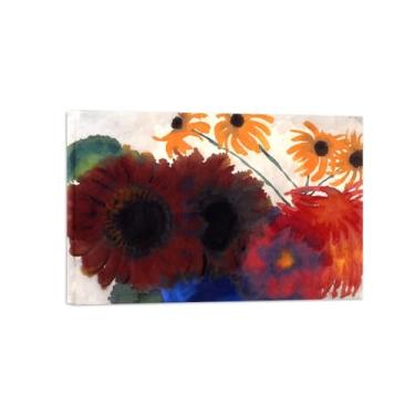 Imagem de Pôster e impressões em tela de flores vintage - reprodução de pintura de arte de parede famosa - flores vermelhas - imagens prontas para pendurar tela embrulhada 70 x 105 cm 27 x 41 pol