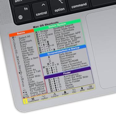 Imagem de GENERIC Pacote com 3 adesivos de atalhos para Mac OS, adesivos de atalhos para MacBook Air e Pro de 13 a 16 polegadas, "vinil preto, decalques minimalistas para teclado