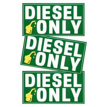 Imagem de 3 adesivos somente diesel para tanque de combustível, verde refletivo apenas diesel, etiqueta magnética, adesivo magnético de combustível diesel, decalque adesivo à prova de intempéries para caminhões