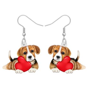 Imagem de Brincos pendentes de acrílico para cães beagle, joias de desenho animado, presentes para mulheres, amantes de animais de estimação, pingentes, Medium, Acrílico, Sem pedra preciosa