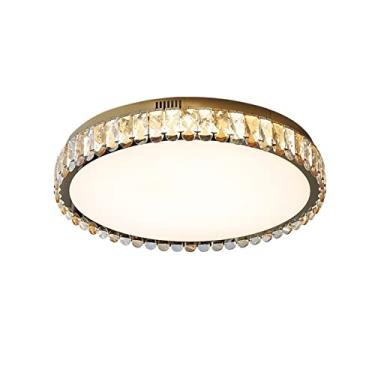 Imagem de Luz de teto Seção fina led lâmpadas do quarto principal moderna e minimalista redonda sala de jantar estudo casa lâmpada teto cristal(41cm)