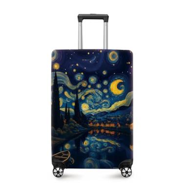 Imagem de ANNA QUEEN Capa de mala, protetor de mala, capa de viagem para bagagem de 50 a 86 cm, acessórios de viagem de elastano extensível e lavável, #2, S(fits 20-22inch suitcase)