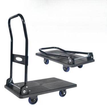 Imagem de Carrinho de Carga Dobrável Reforçado 150kg Plataforma Multiuso Transporte Armazém