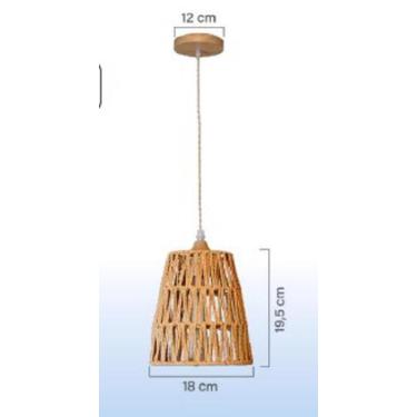 Imagem de Pendente fibra natural trançado led biak 18cm gmh