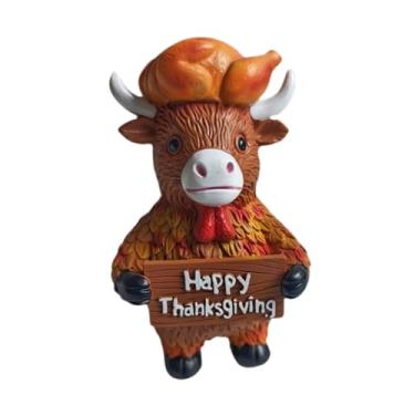 Imagem de IEUDNS Estatueta de Vaca Fofa, Estátua de Vaca, Lembrancinhas de Festa, Enfeite de Mesa, Escultura de Gado para o Natal, Cozinha, Outono, Exterior, 5x6.5x10cm