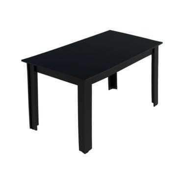 Imagem de Mesa Madesa Retangular Tampo de Madeira Preto