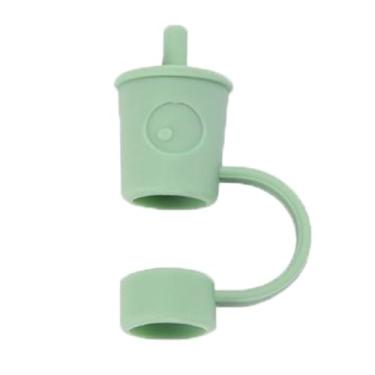 Imagem de Tampas de ponta de palha seladas para decoração de canudos de silicone capas coloridas à prova de respingos tampões de palha 8 mm (I)