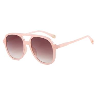 Imagem de VFDHN Óculos de sol retrô masculino e feminino, armação de plástico vintage (C9-Jelly Pink)