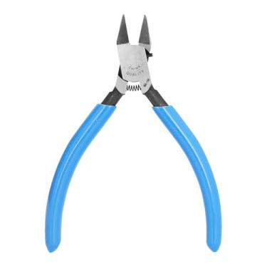 Imagem de Alicate diagonal lateral para cortador de fio Ferramenta de corte de aço cromo vanádio de precisão profissional para cabos elétricos Corte de plástico azul 4,1 polegadas