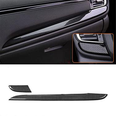 Imagem de Bishop Tate Acessórios para Honda CR-V CRV 2017-2022, painel de instrumentos, painel de instrumentos, acabamento ABS fibra de carbono preta, 2 peças (apenas para LHD)