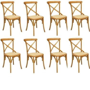 Imagem de Kit com 8 Cadeiras de Jantar Katrina Bétula