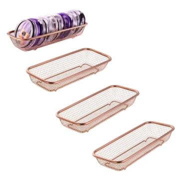 Imagem de Pacote com 4 organizadores de tampa de copo de aço inoxidável dentro do armário, suporte de tampa de pote de pedreiro, cesta retangular para armazenamento de talheres, pauzinhos, canudos e utensílios