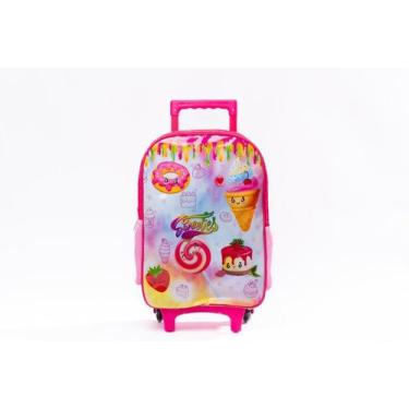 Imagem de Mochila de Rodinhas Infantil Sweeties Meninas Escola FIRST Rosa